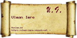 Ulman Imre névjegykártya