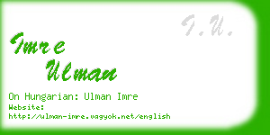 imre ulman business card